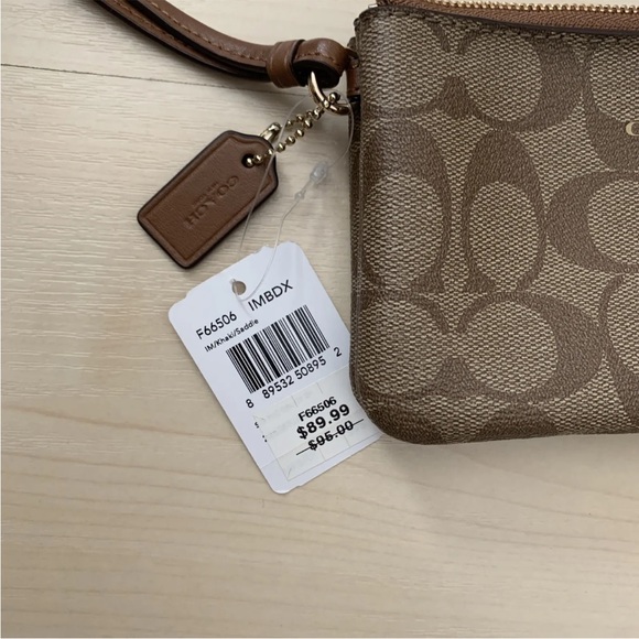 New With Tags Coach Signature Double Zip Wallet Wristlet New F66506 IMBDX - Picture 2 of 7